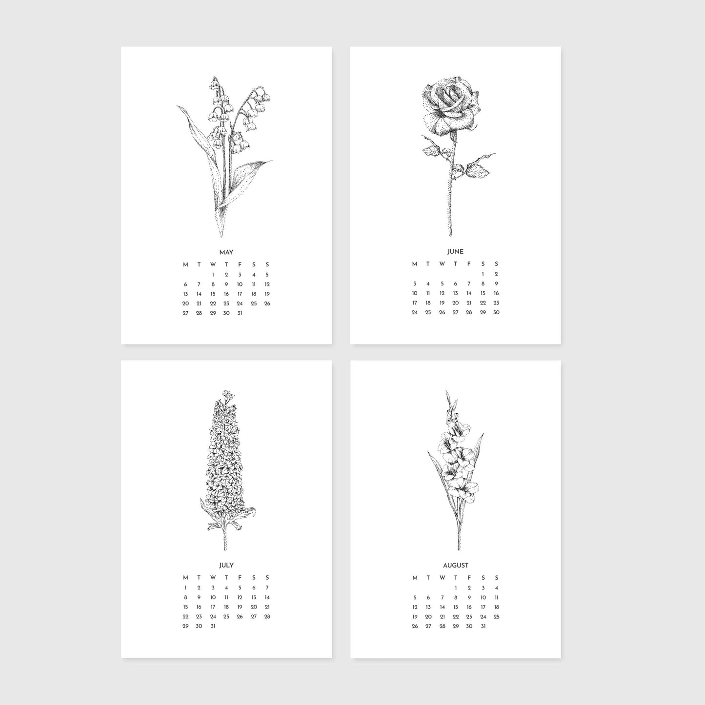 2024 Flower Desk Calendar