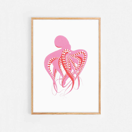 Pink Octopus Print