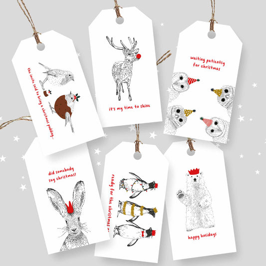 Christmas Animal and Floral Gift Tags - Bamber Prints