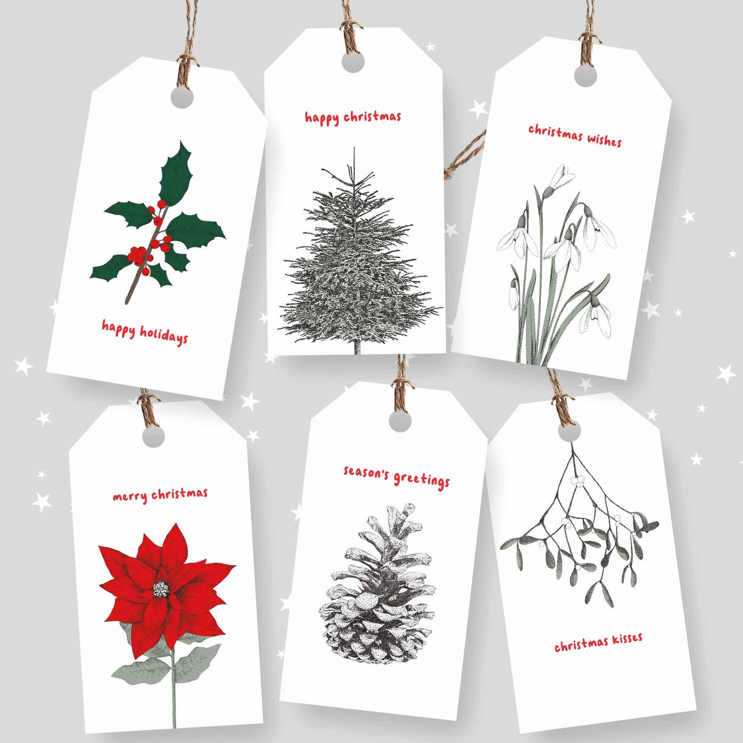 Christmas Animal and Floral Gift Tags - Bamber Prints