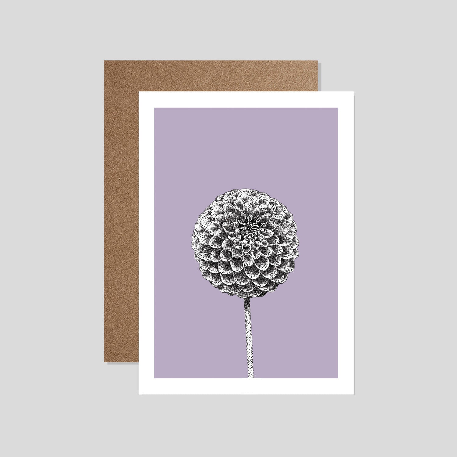 Dahlia Card - Flower card for all occasions by bamber prints