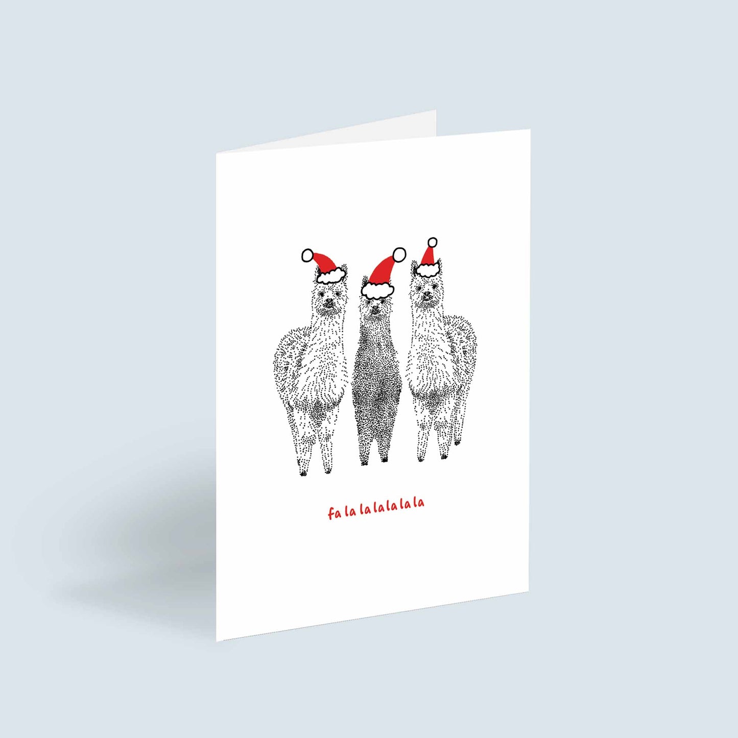 Falalala Llamas - Llama Christmas Card - Bamber Prints