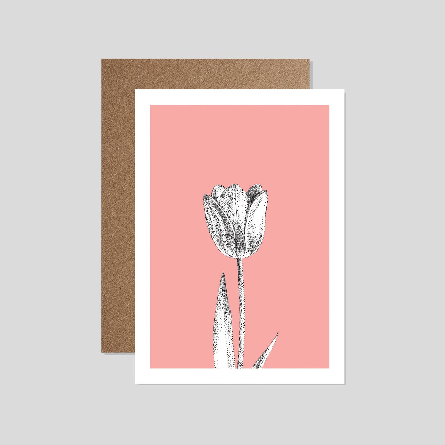 tulip card - flower greeting card by bamber prints