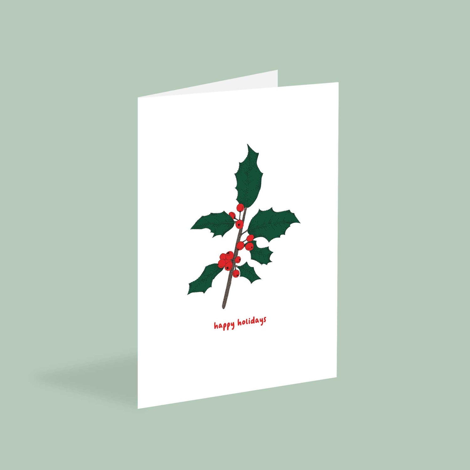 Holly Christmas Card - Floral Festive Cards - Bamber Prints