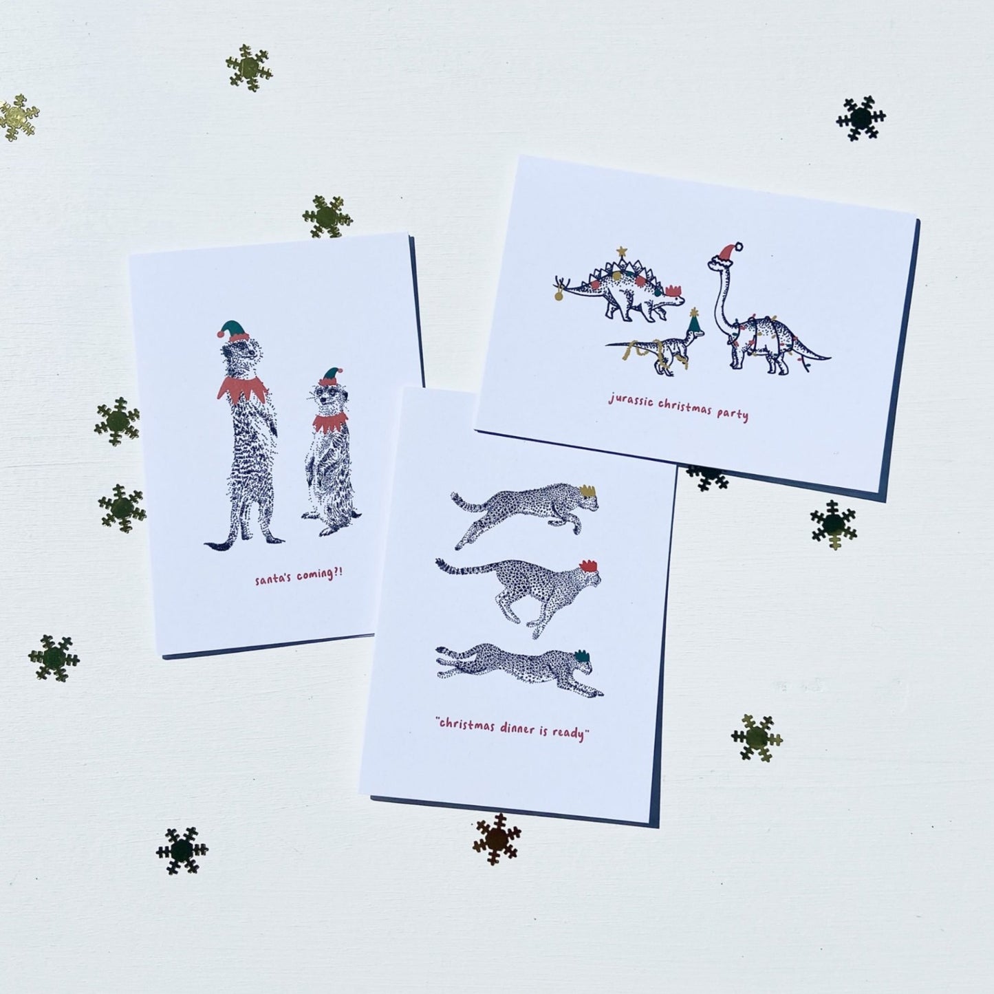 bamber prints three animal christmas cards