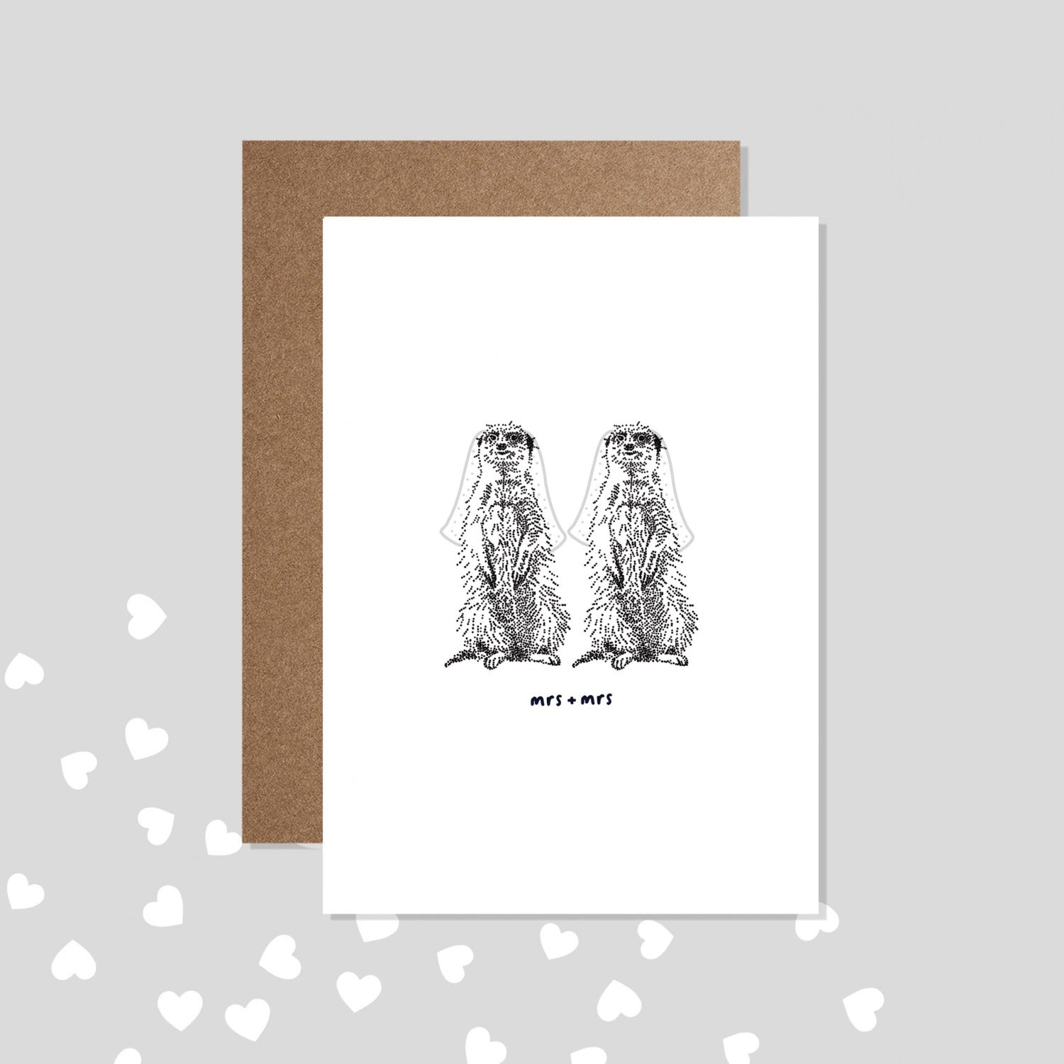 Personalised Meerkat Wedding Card - Mr or Mrs - Bamber Prints