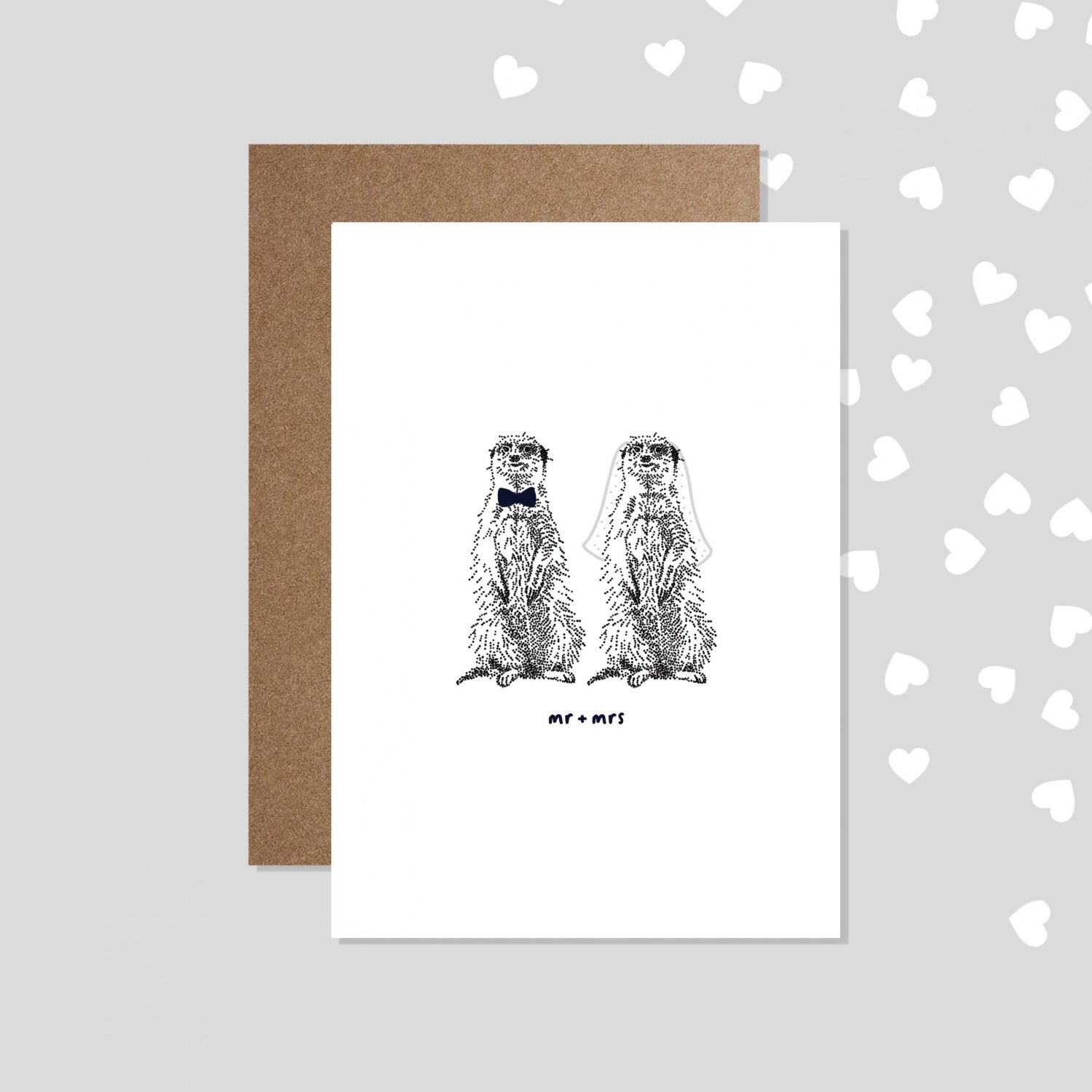 Personalised Meerkat Wedding Card - Mr or Mrs - Bamber Prints