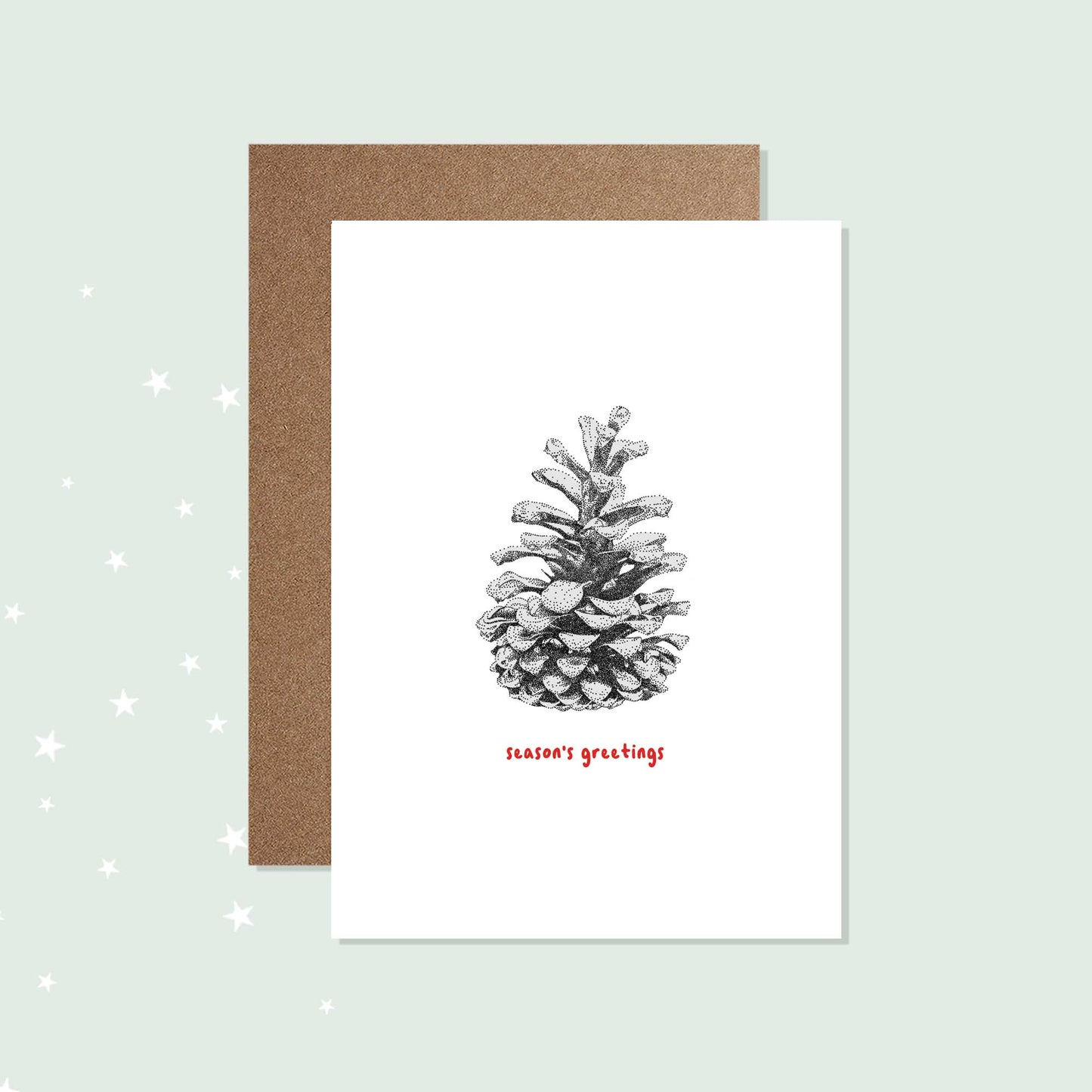Pinecone Christmas Card - Floral Festive Cards - Bamber Prints
