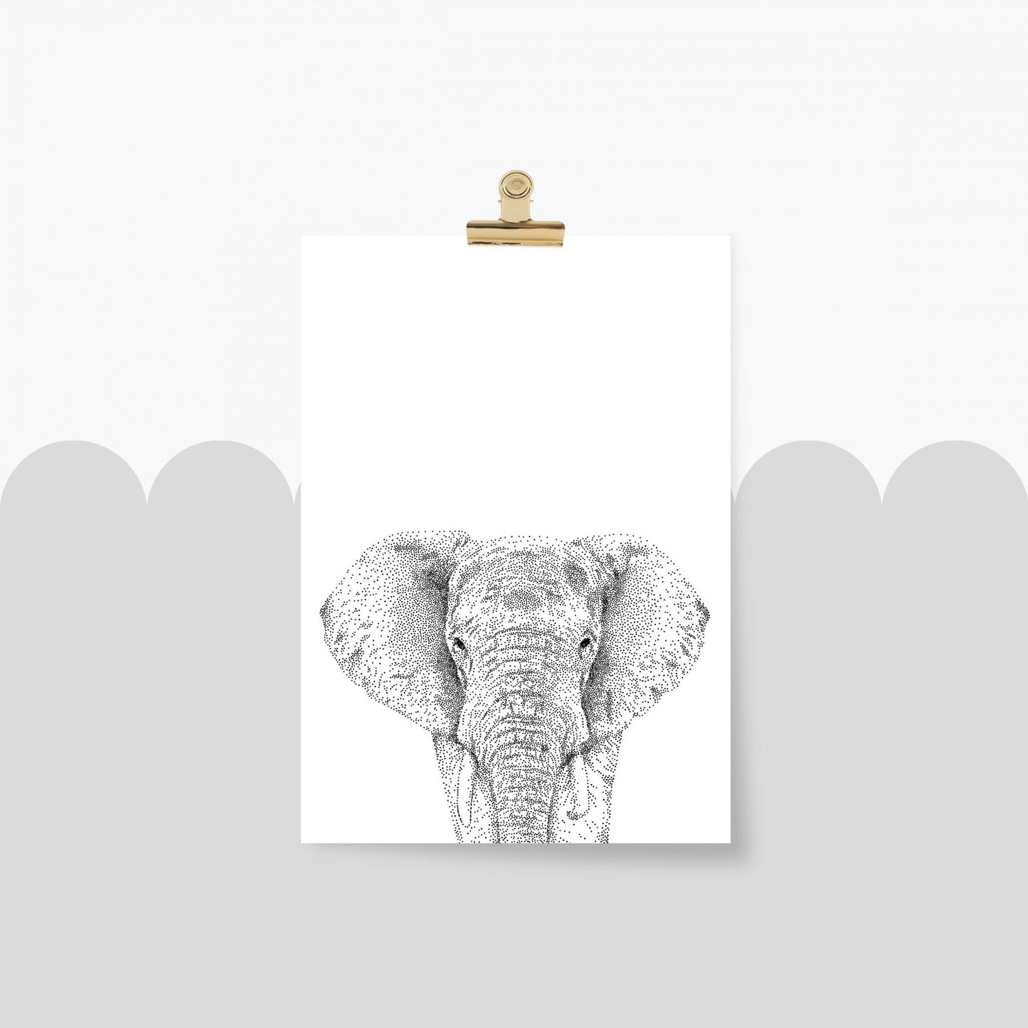 Elephant Print - Black and White Animal Art - Bamber Prints