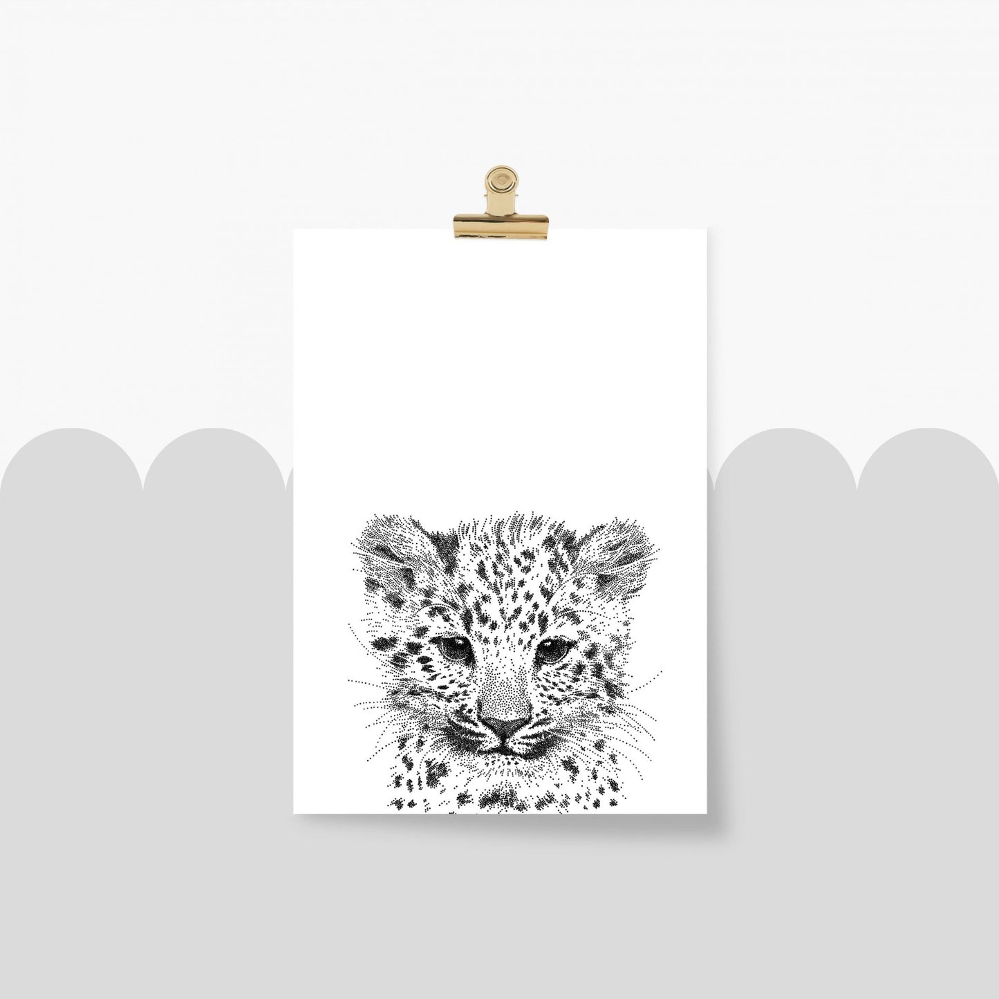 Leopard Print - Black and White Animal Art - Bamber Prints