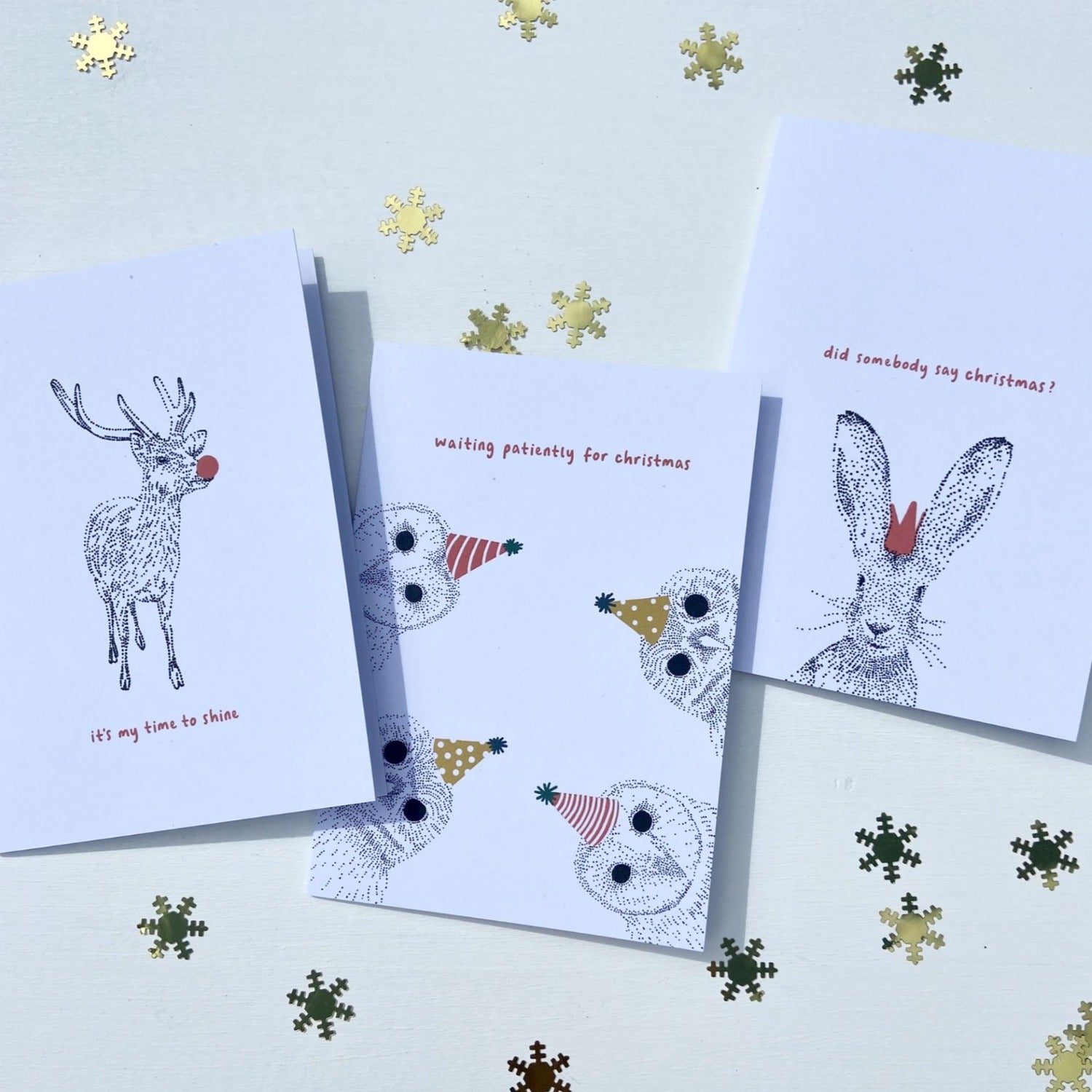 bamber prints animal christmas cards