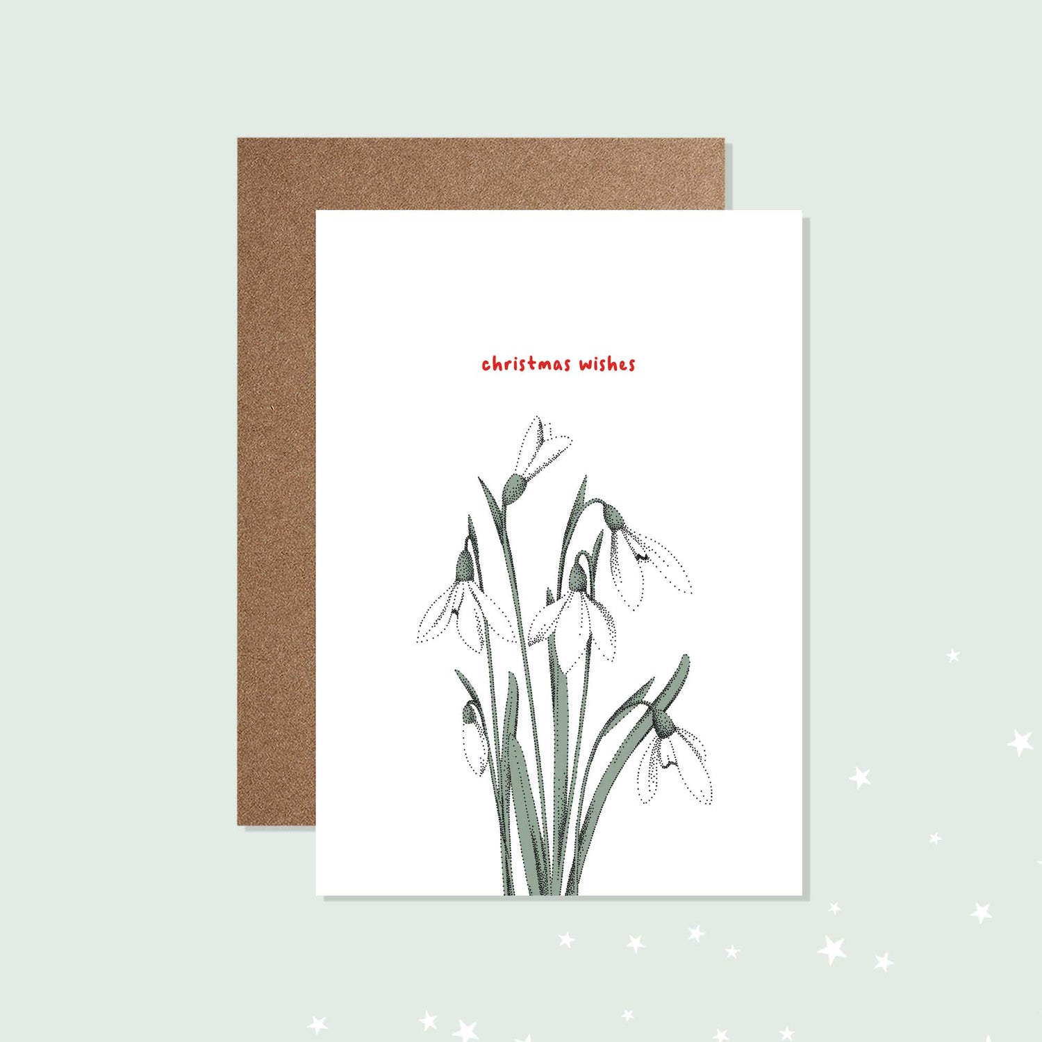 Snowdrops Christmas Card - Floral Festive Cards - Bamber Prints